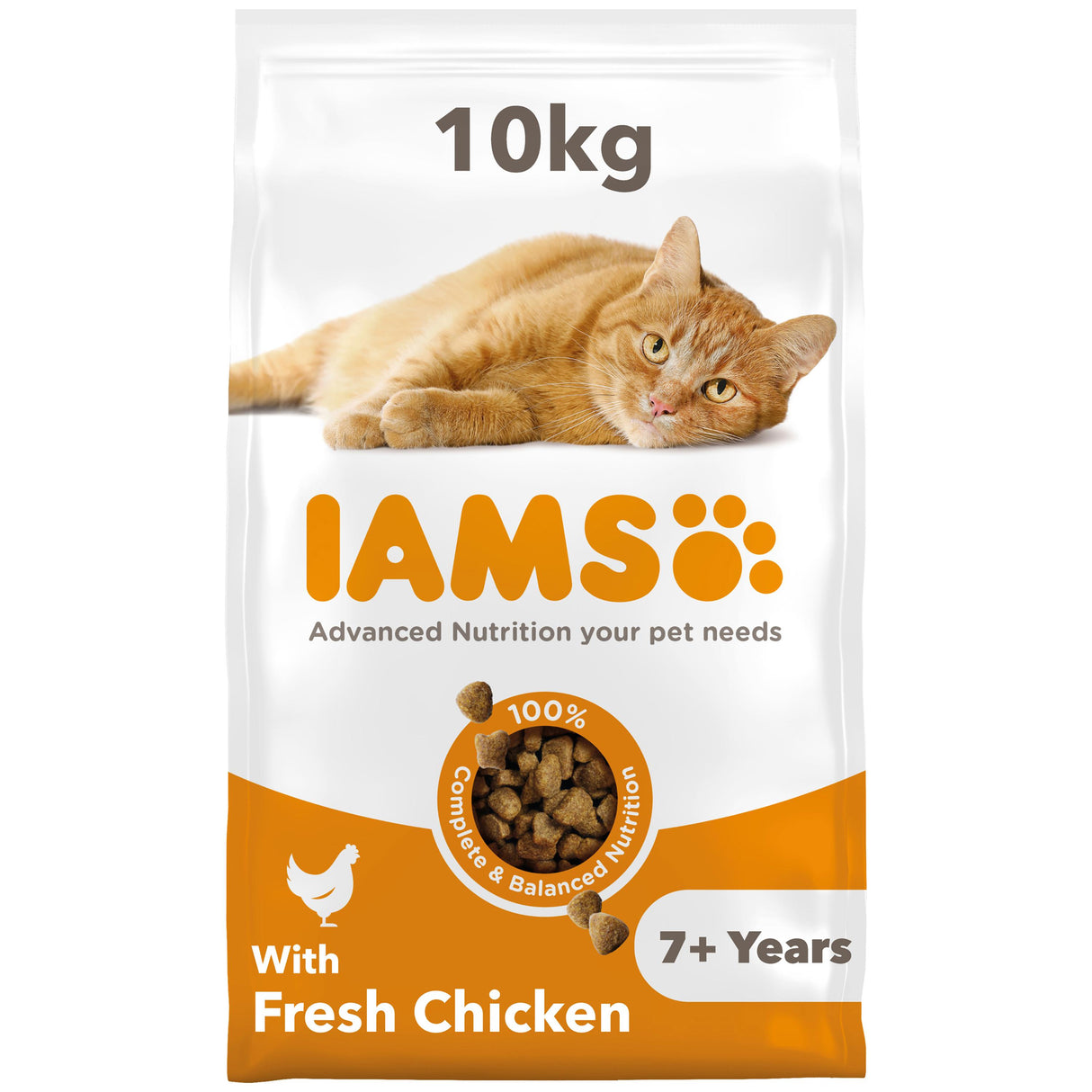 Iams For Vitality With Chicken Senior Dry Cat Food - 10kg