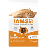 Iams For Vitality With Chicken Senior Dry Cat Food - 10kg