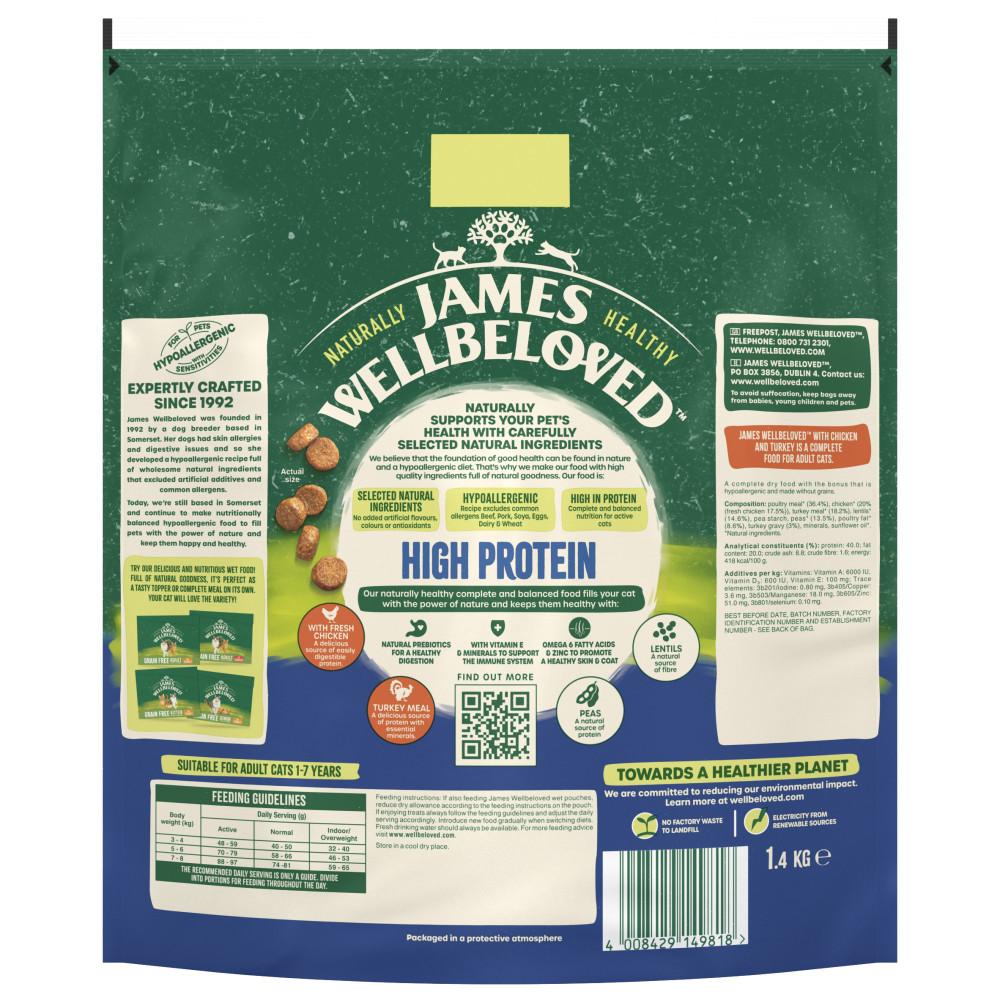 James Wellbeloved Adult Cat High Protein Chicken & Turkey - 1.4kg