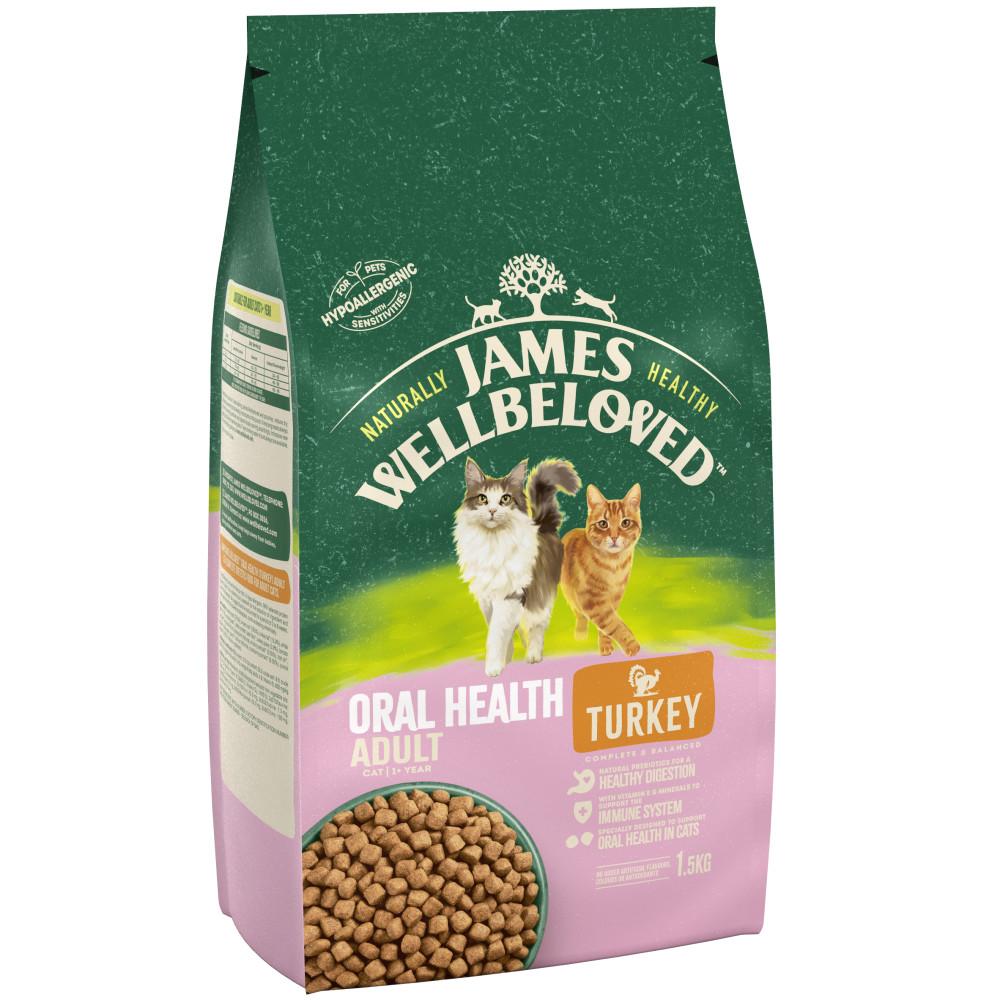James Wellbeloved Adult Oral Health Turkey Dry Cat Food - 1.5kg