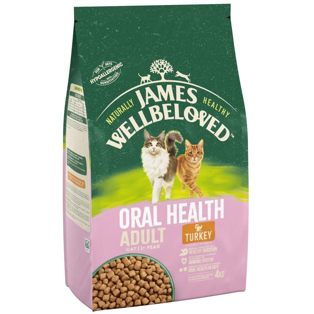 James Wellbeloved Oral Health Adult Complete Dry Cat Food Turkey - 4kg