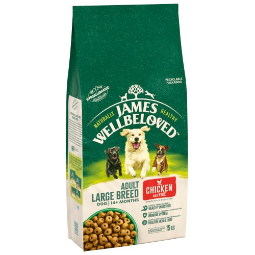 James Wellbeloved Dog Adult Large Breed Chicken & Rice - 15kg