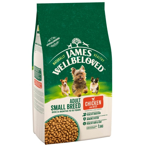 James Wellbeloved Dog Adult Small Breed Chicken & Rice - 1.5kg