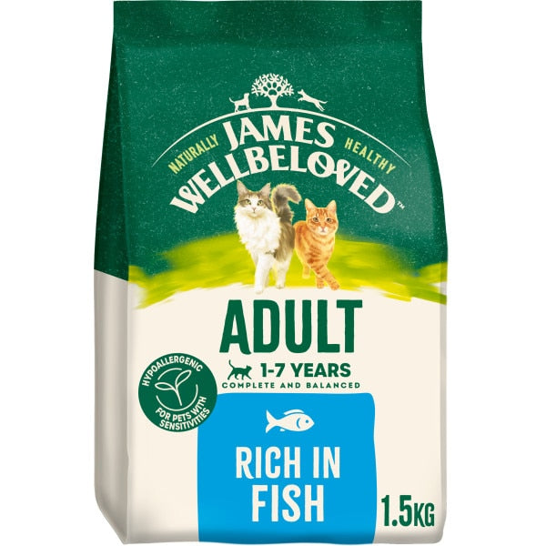 James Wellbeloved Fish & Rice Adult Dry Cat Food - 1.5kg