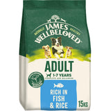 James Wellbeloved Fish & Rice Adult Dry Dog Food - 15kg