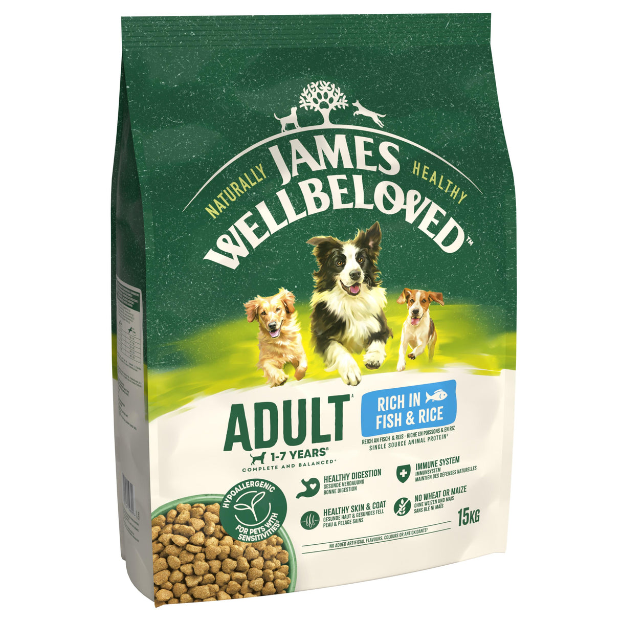 James Wellbeloved Fish & Rice Adult Dry Dog Food - 15kg