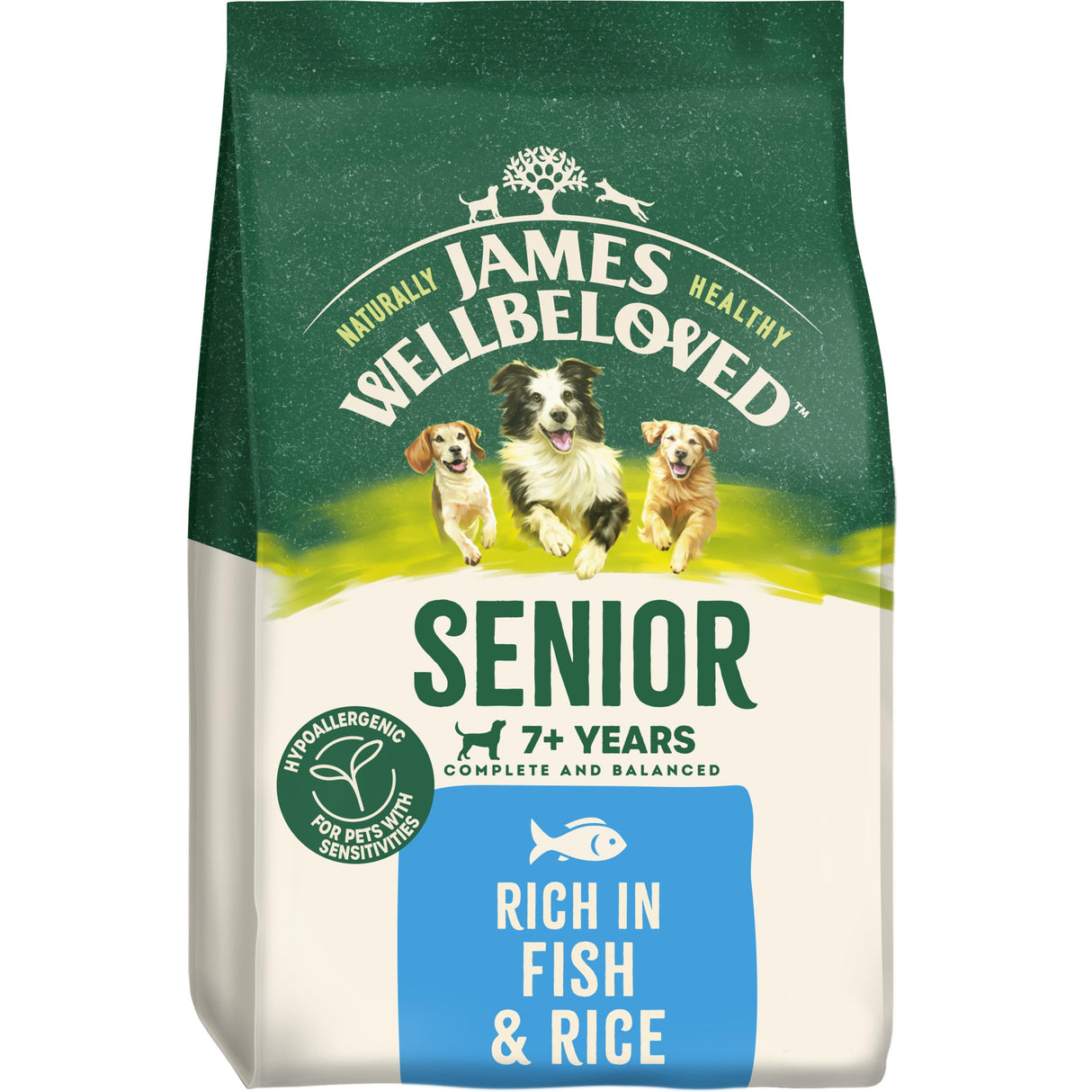 James Wellbeloved Fish & Rice Senior Dry Dog Food - 15kg