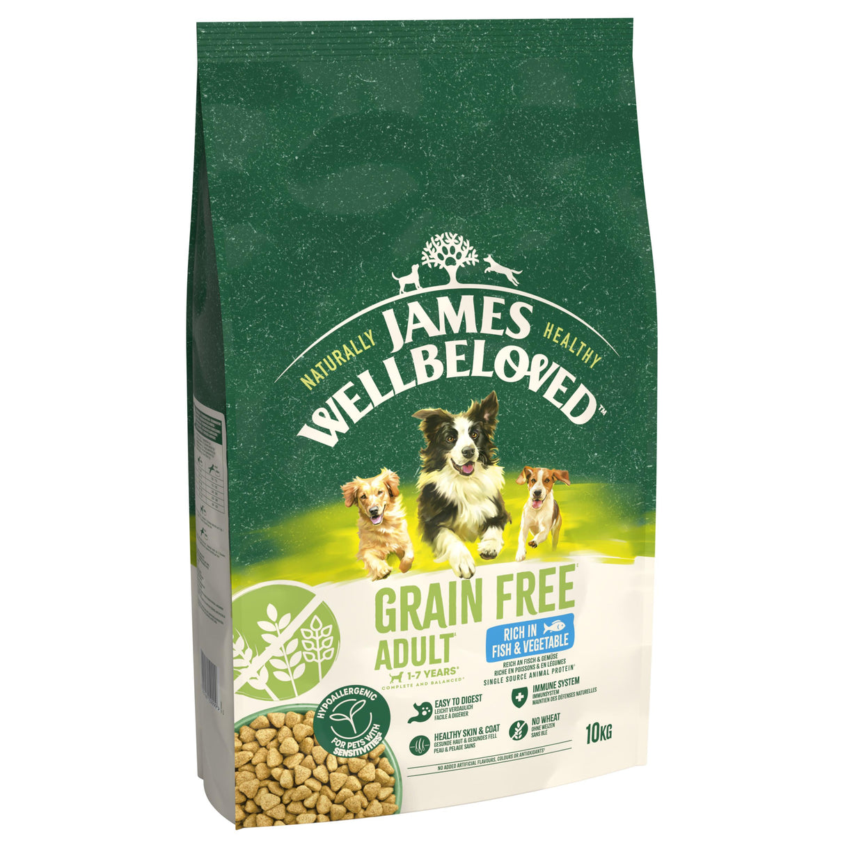James Wellbeloved Grain Free Adult Complete Dry Dog Food Fish & Veg - 10kg