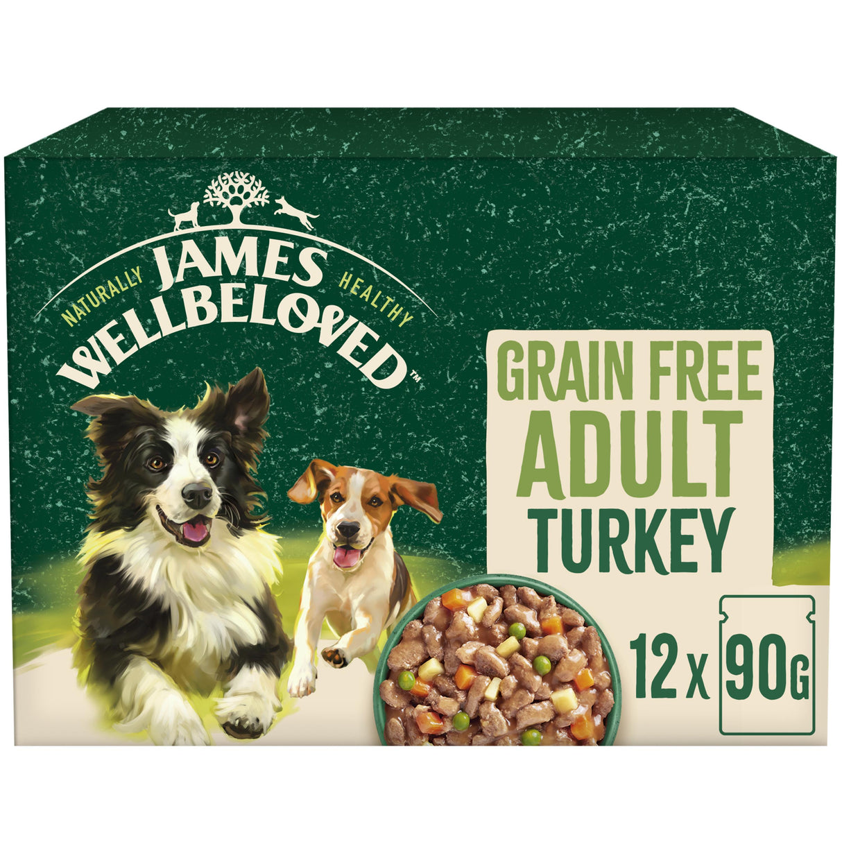 James Wellbeloved Grain Free Adult Dog Food Pouches Turkey in Gravy - 12x90g