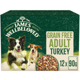 James Wellbeloved Grain Free Adult Dog Food Pouches Turkey in Gravy - 12x90g