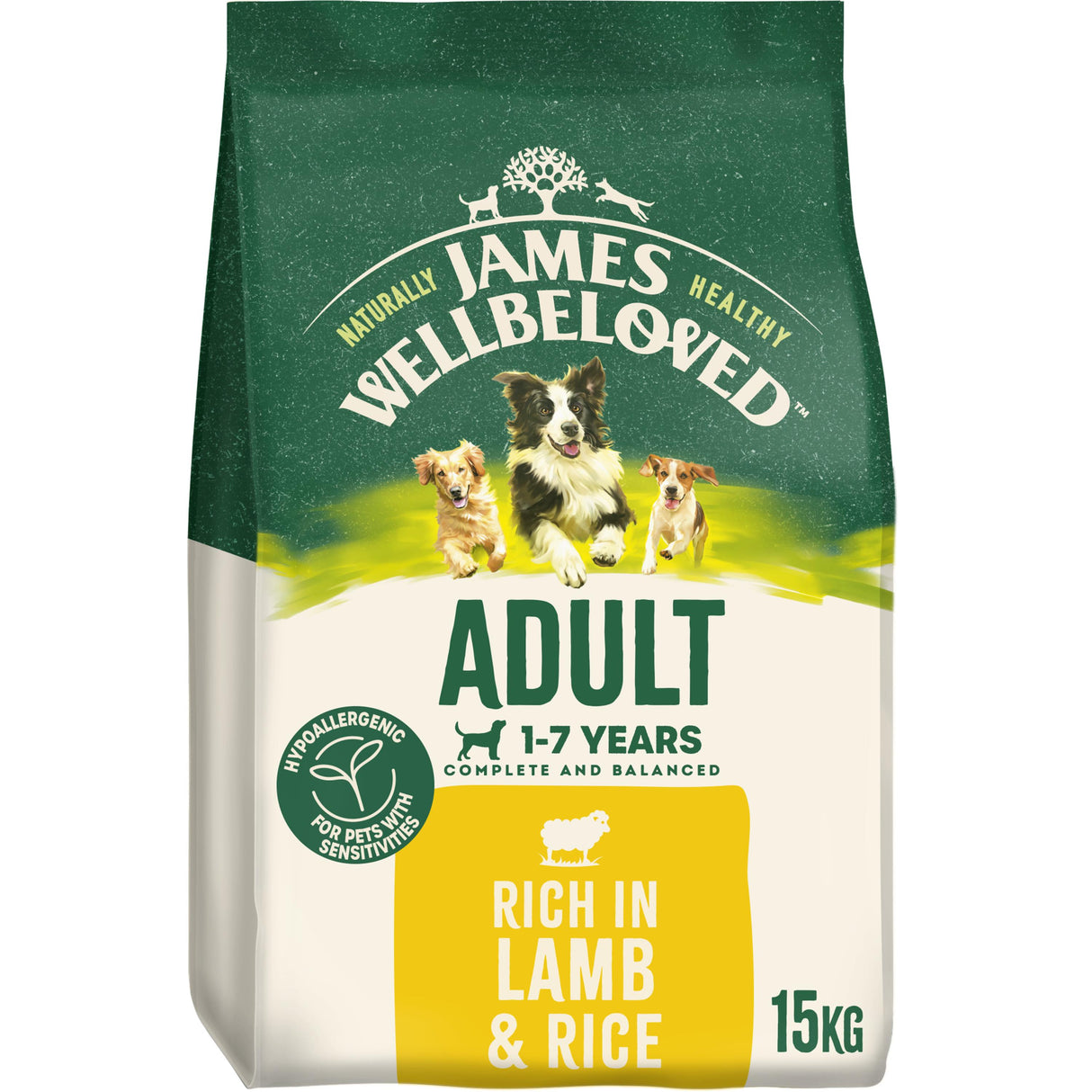 James Wellbeloved Lamb & Rice Adult Dry Dog Food - 15kg