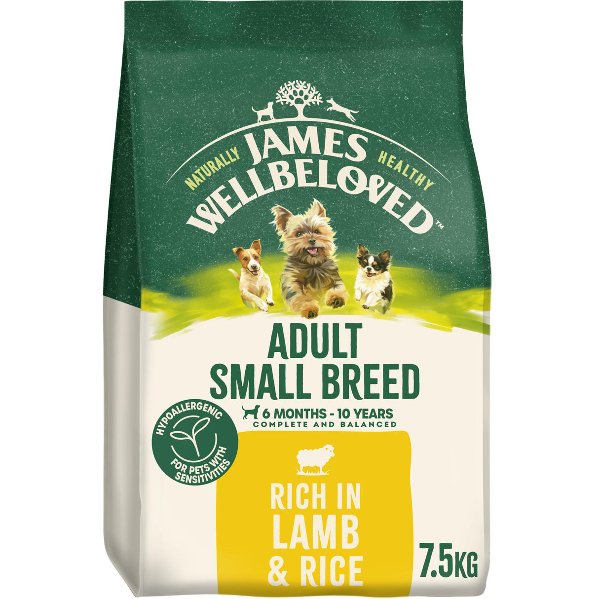 James Wellbeloved Lamb & Rice Adult Small Breed Dry Dog Food 7.5kg