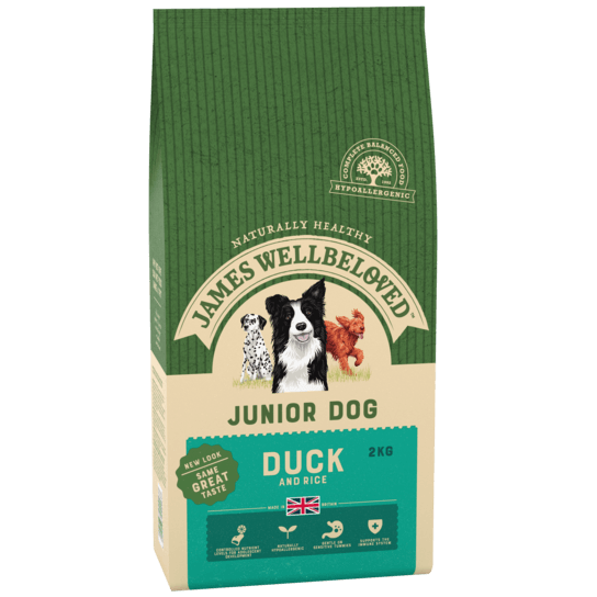 James Wellbeloved Duck & Rice Junior Dry Dog Food - 2kg