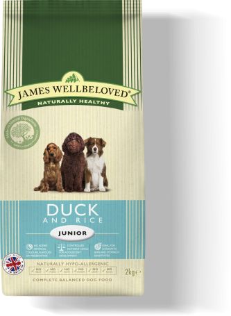 James Wellbeloved Duck & Rice Junior Dry Dog Food - 2kg