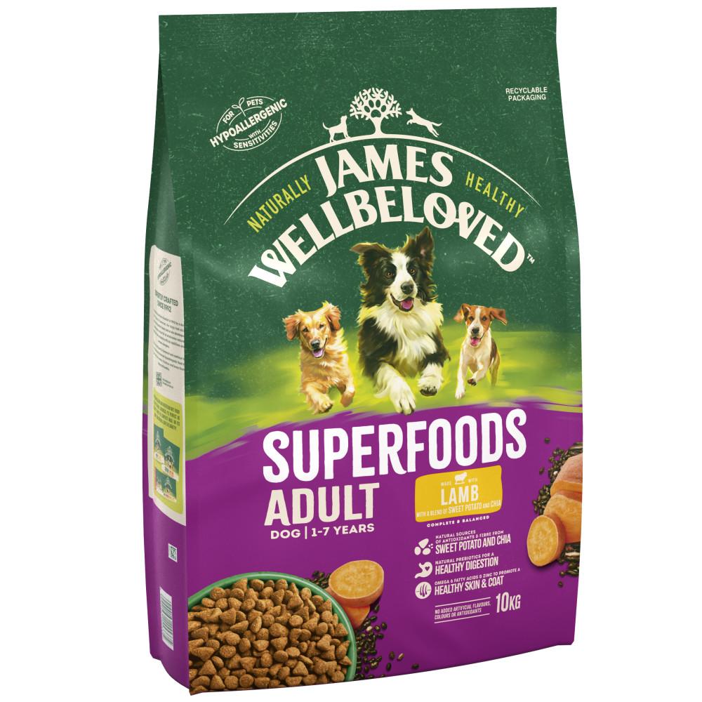 James Wellbeloved Adult Superfoods Lamb with Sweet Potato and Chia Dry Dog Food - 10kg