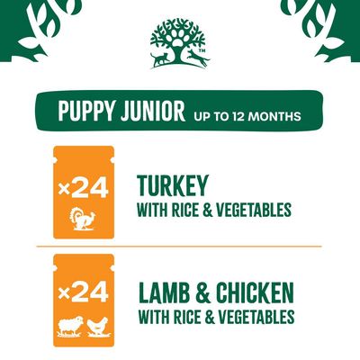 James Wellbeloved Puppy Wet Dog Food Pouches  in Gravy Variety Pack  - 48 x 90g