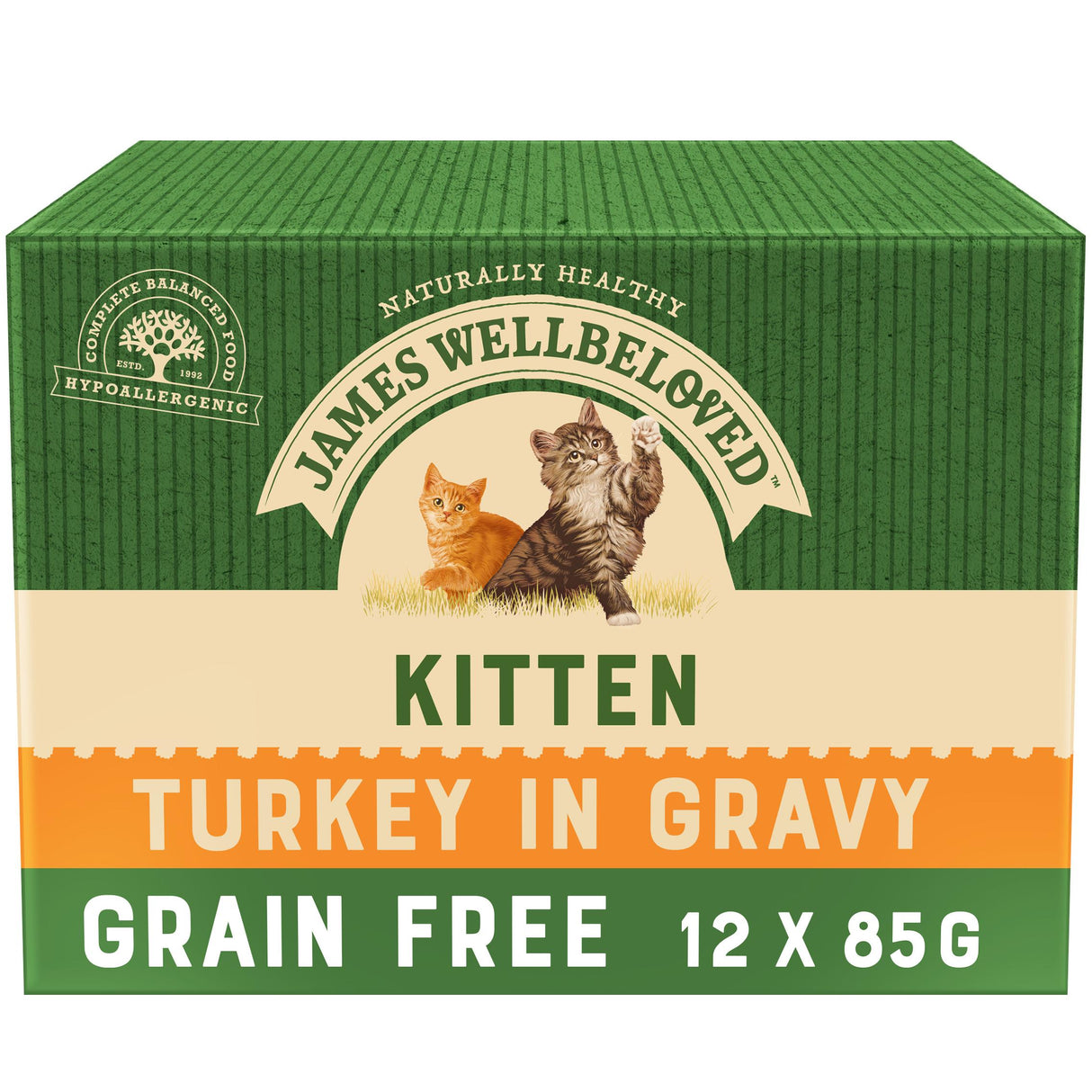 James Wellbeloved Adult Grain Free Turkey in Gravy Wet Cat Food Pouches - 24 x 85g