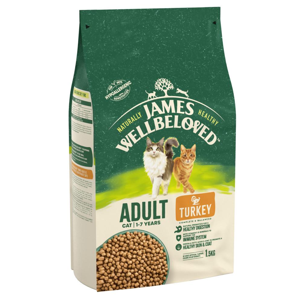 James Wellbeloved Turkey & Rice Adult Dry Cat Food - 1.5kg