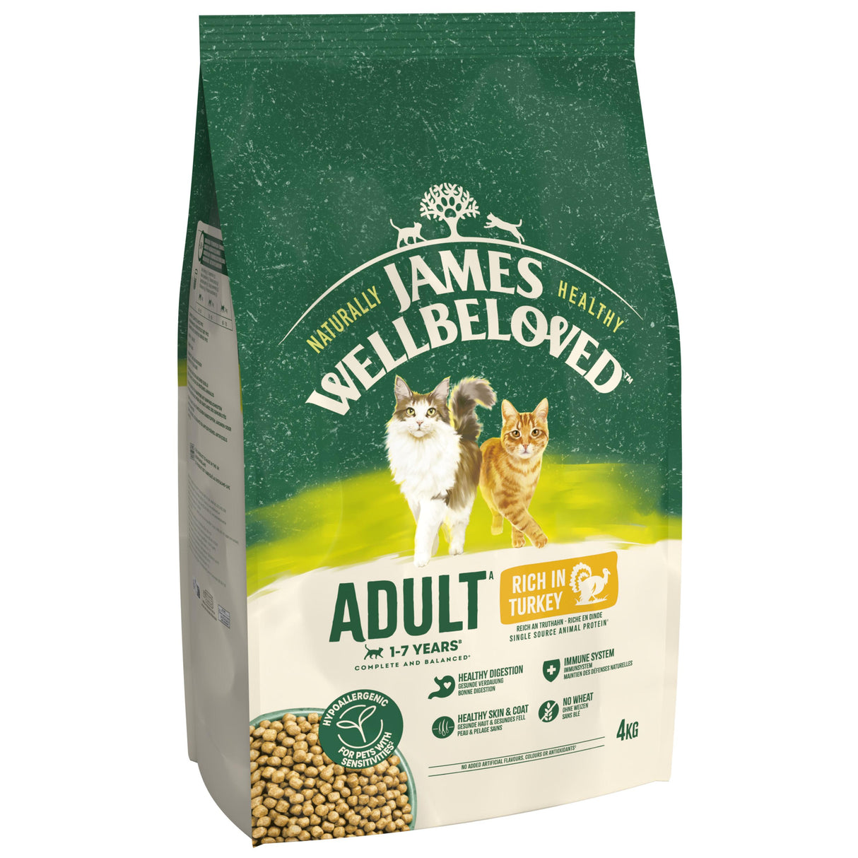 James Wellbeloved Turkey & Rice Adult Dry Cat Food - 4kg