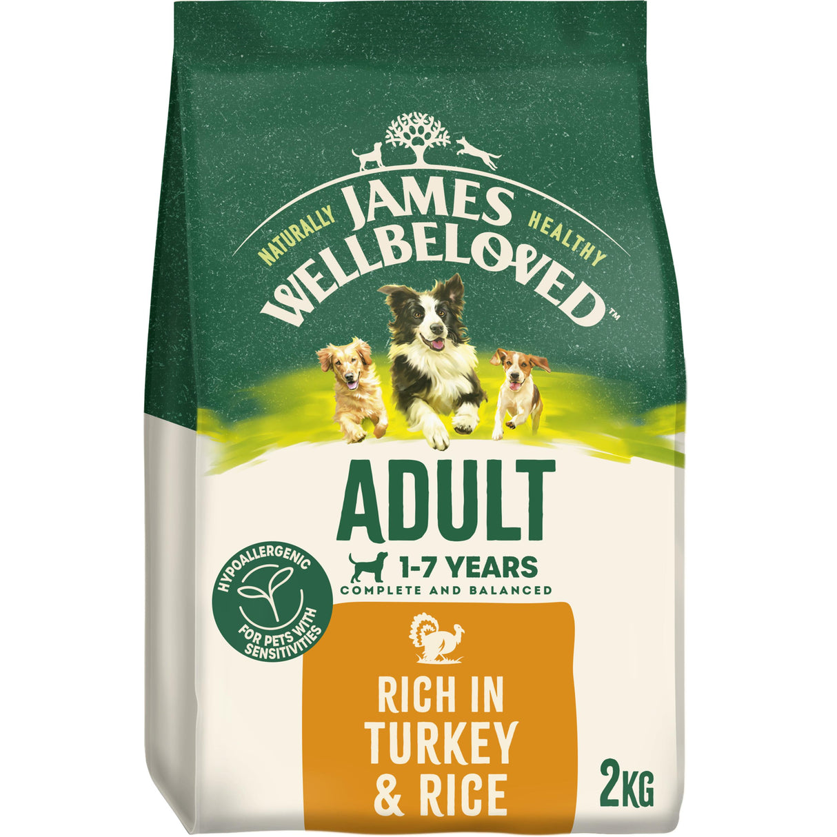 James Wellbeloved Turkey & Rice Adult Dry Dog Food - 2kg