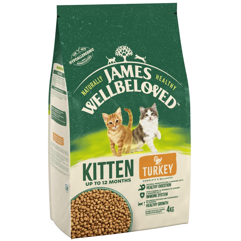 James Wellbeloved Kitten Complete Dry Cat Food Biscuits Turkey - 4kg
