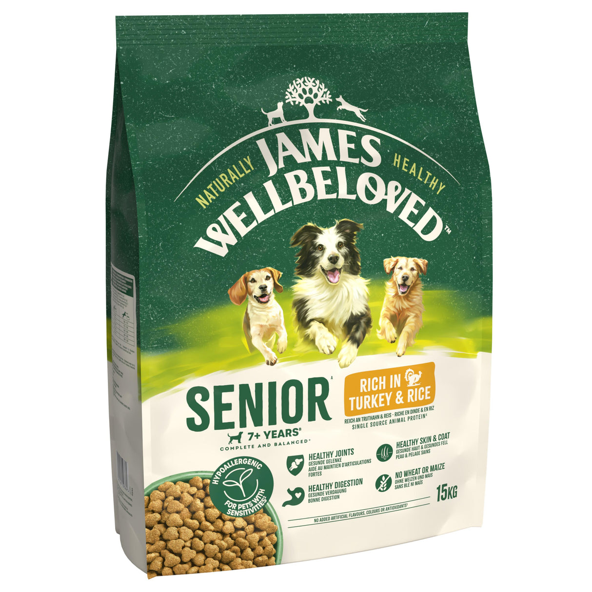 James Wellbeloved Turkey & Rice Senior Dry Dog Food - 15kg
