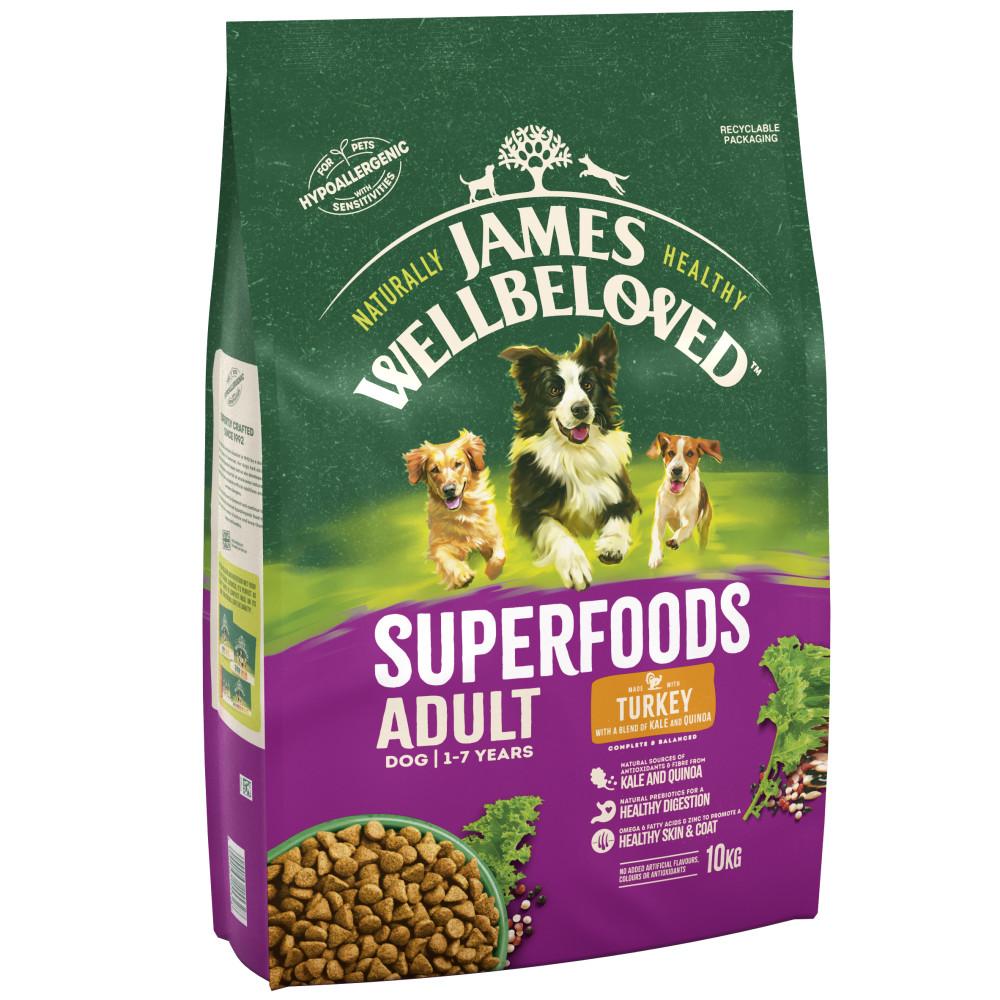 James Wellbeloved Adult Superfoods Turkey with Kale and Chia Dry Dog Food - 10kg