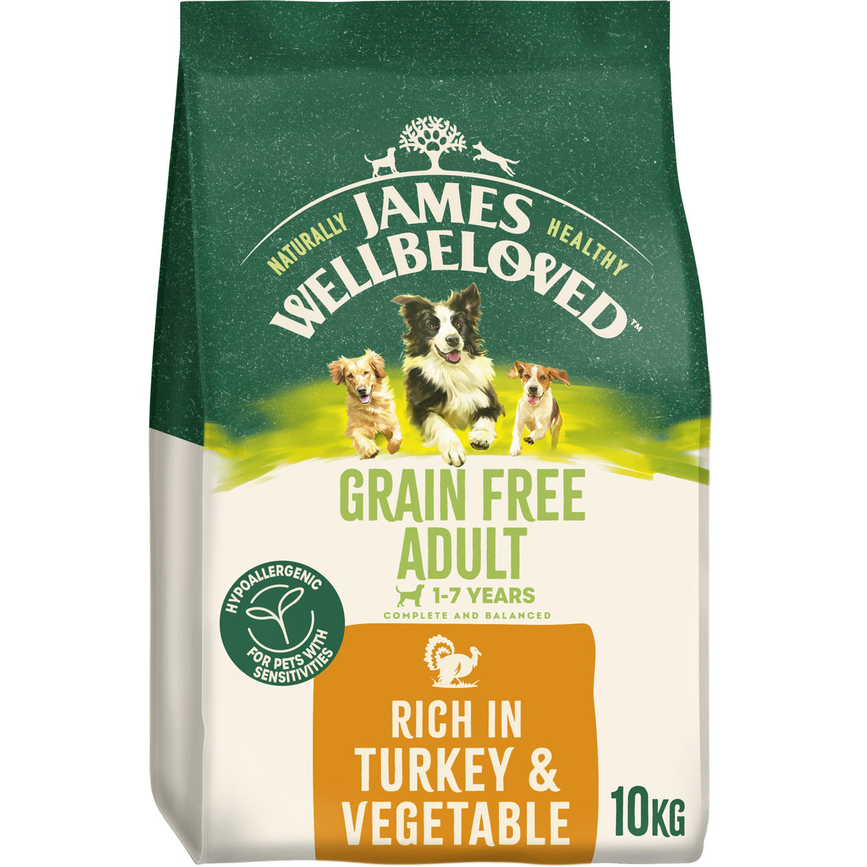 James Wellbeloved Turkey & Vegetable Adult Dry Dog Food - 10kg