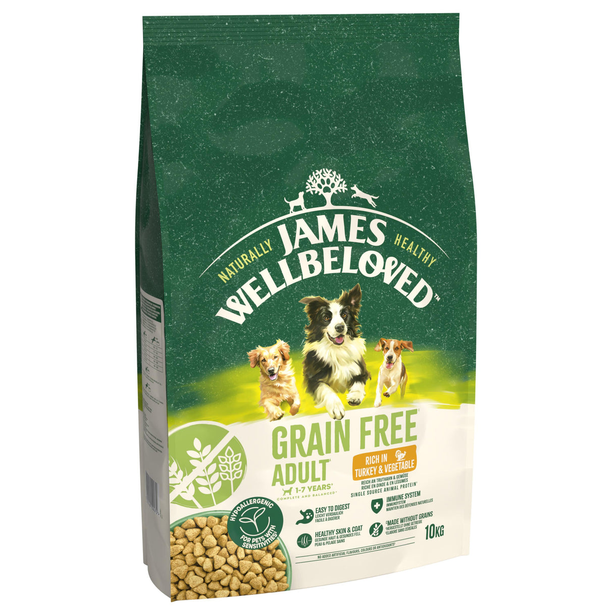 James Wellbeloved Turkey & Vegetable Adult Dry Dog Food - 10kg