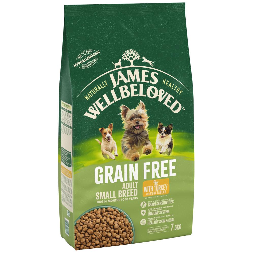 James Wellbeloved Grain Free Small Breed Complete Dry Dog Food Turkey - 7.5kg