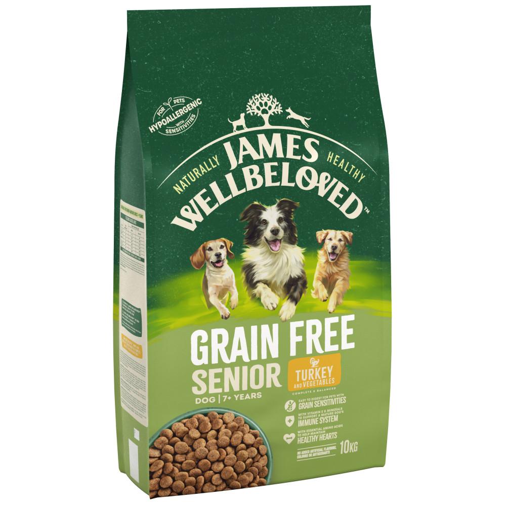 James Wellbeloved Turkey & Vegetable Grain Free Senior Dry Dog Food - 10kg