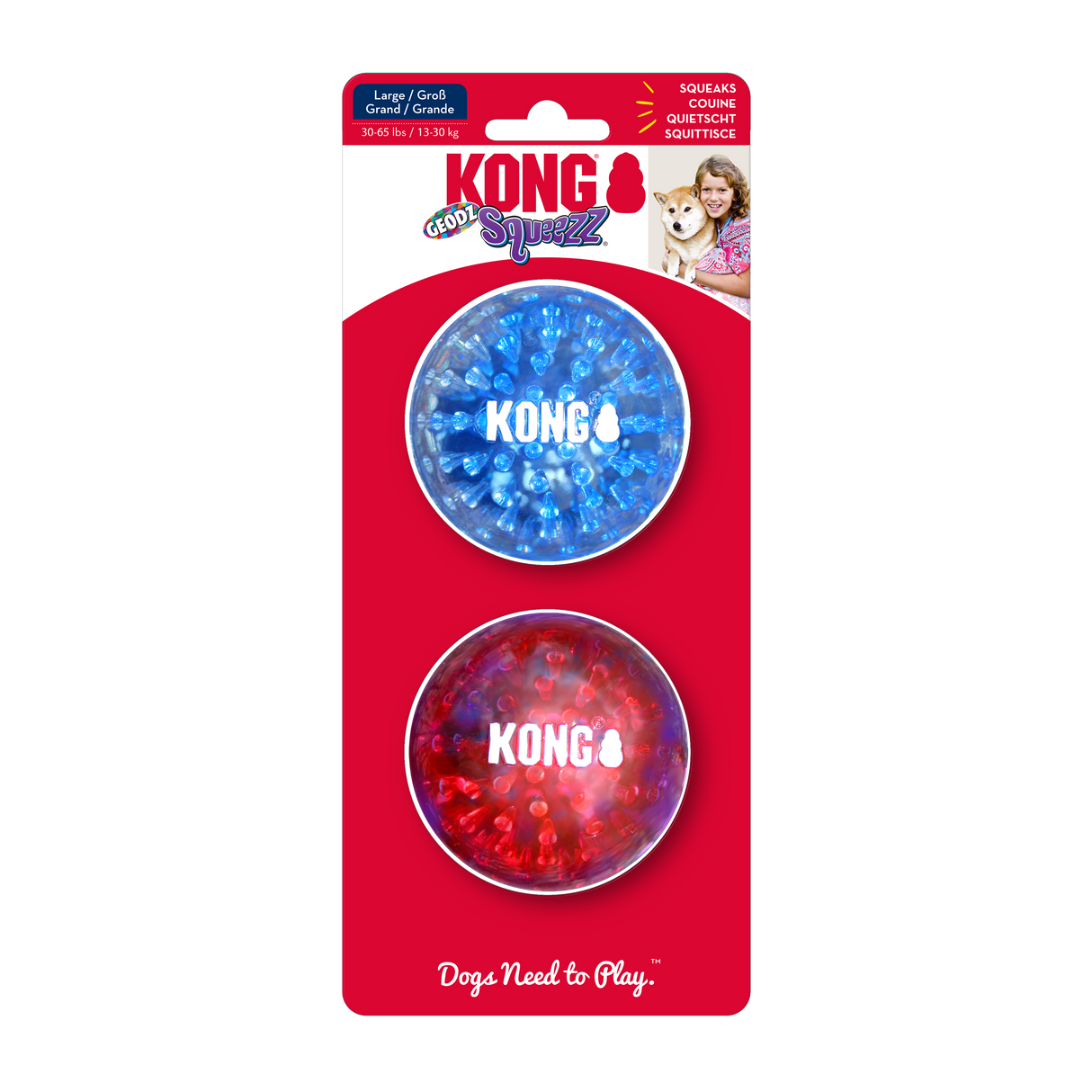 KONG Squeezz Geodz 2-pk Large