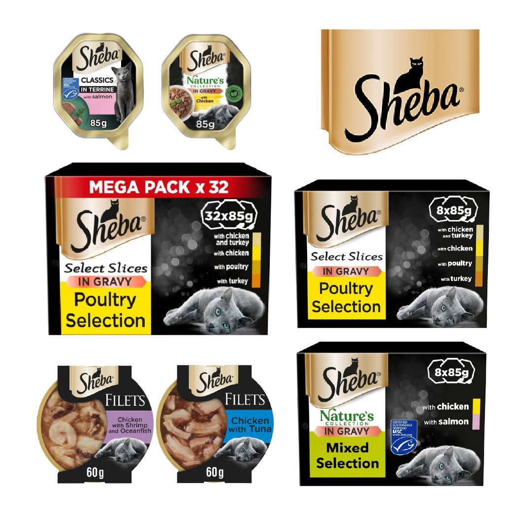 Sheba Wet Cat Food Trays – Mixed Texture & Flavour Selection