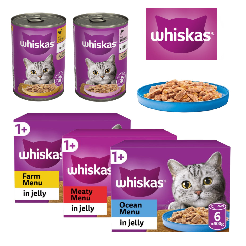 WHISKAS Wet Cat Food Tins – Jelly Selection