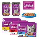 WHISKAS Wet Cat Food Tins – Jelly Selection