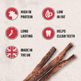 Pawtein Natural Long Beef Pizzle Sticks Dog Treats - 1kg