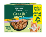 Natures Menu Bites in Gravy Multipack Wet Cat Food Pouches - 24 x 85g