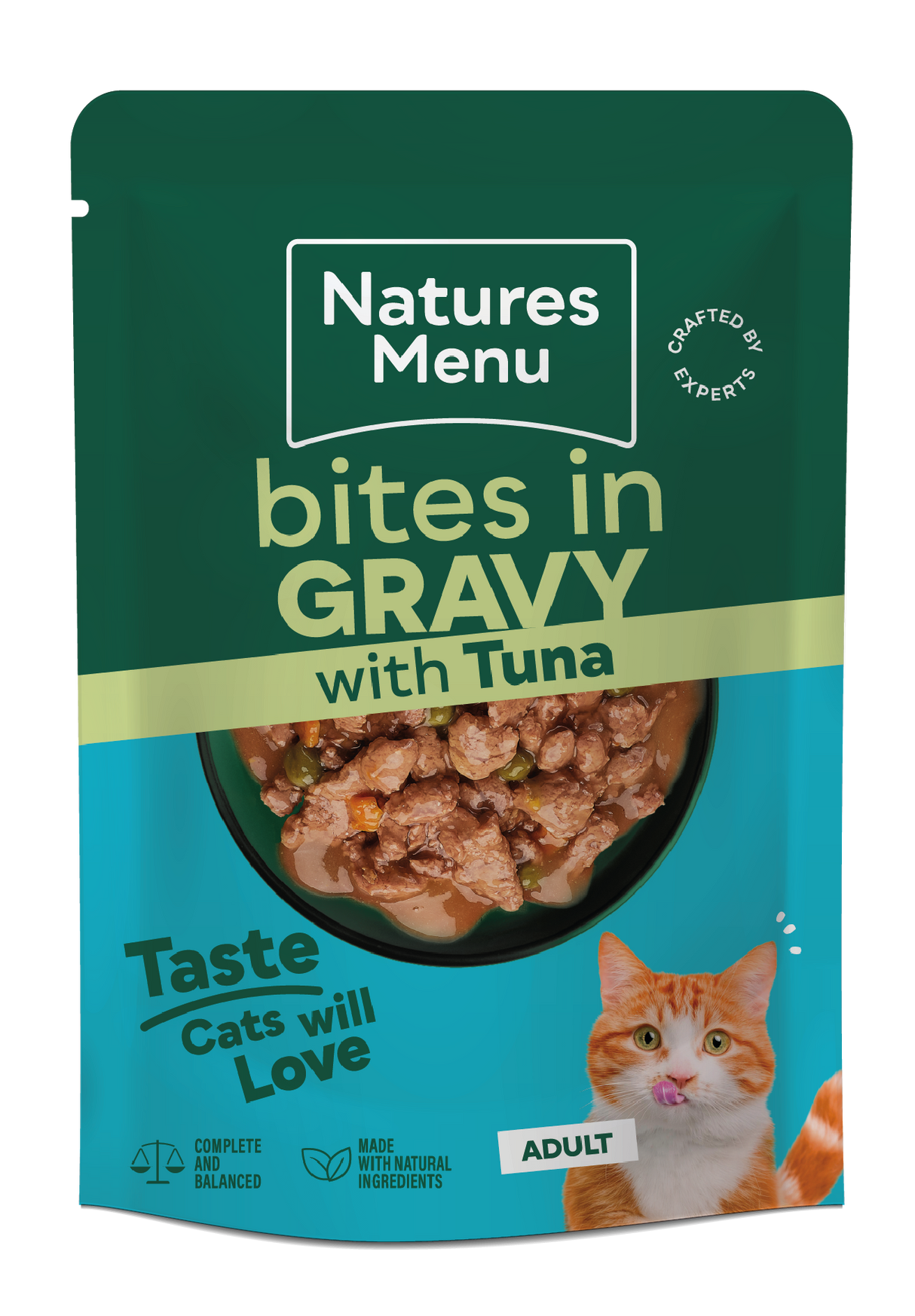 Natures Menu Bites in Gravy Tuna Wet Cat Food Pouches - 22 x 85g