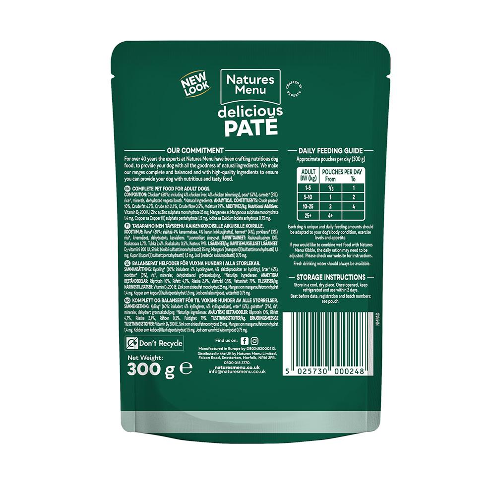 Natures Menu Chicken with Veg Dog Food Pouches - 8 x 300G