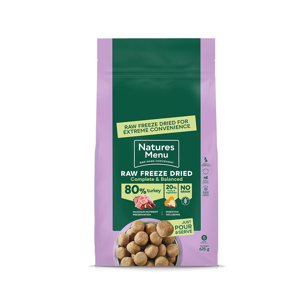 Natures Menu Complete Freeze Dried Turkey Dog Food - 625g