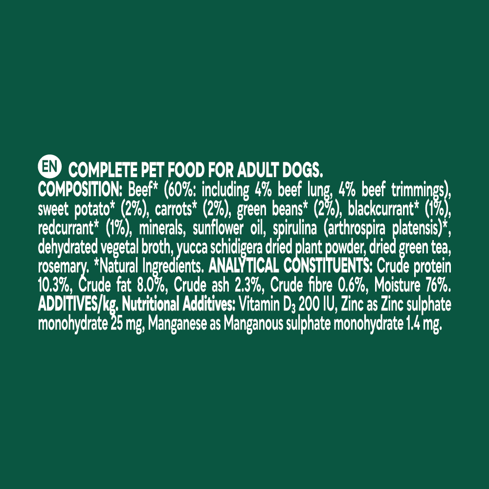 Natures Menu Country Hunter Beef with Superfoods Wet Dog Food Pouches - 6 x 150g