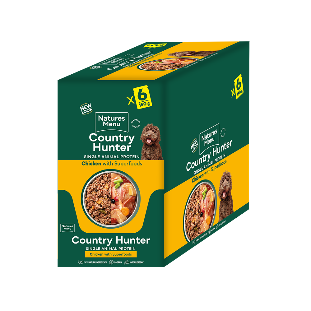 Natures Menu Country Hunter Chicken with Superfoods Wet Dog Food Pouches - 6 x 150g