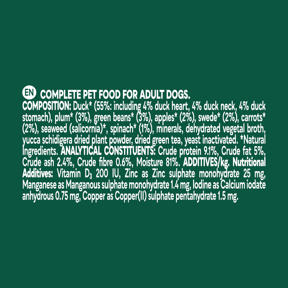 Natures Menu Country Hunter Duck with Superfoods Wet Dog Food Pouches - 6 x 150g
