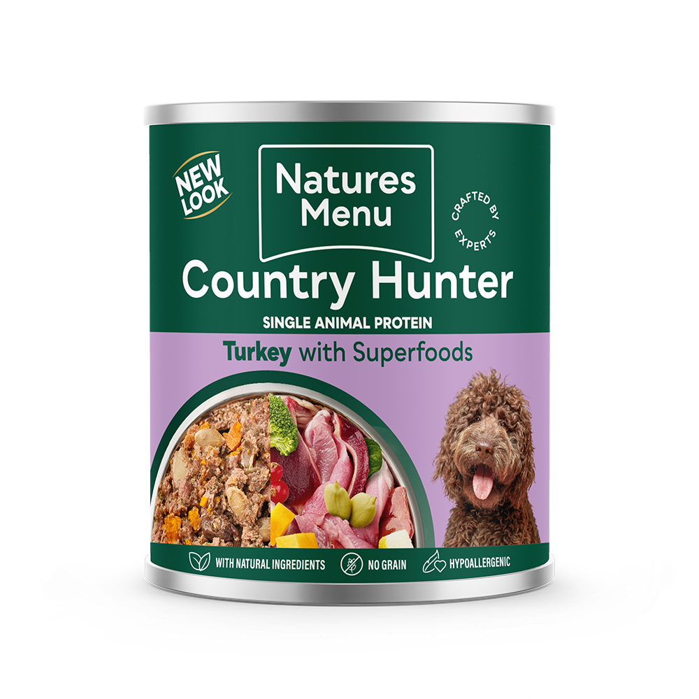 Natures Menu Country Hunter Meals Turkey & Cranberry Wet Dog Food Cans - 6 x 600g