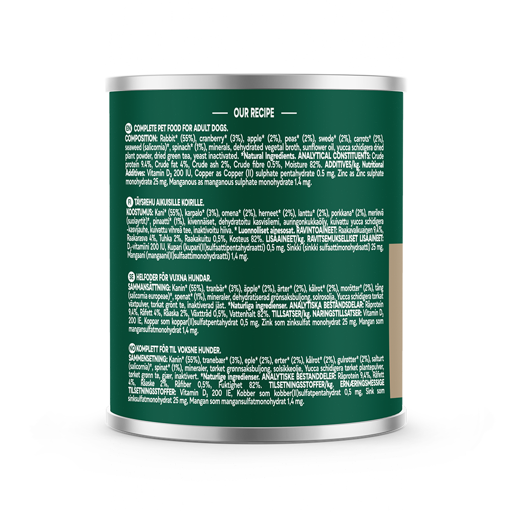 Natures Menu Country Hunter Meals Rabbit & Cranberry Wet Dog Food Cans - 6 x 600g