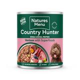 Natures Menu Country Hunter Meals Venison & Blueberry Wet Dog Food Cans - 6 x 600g