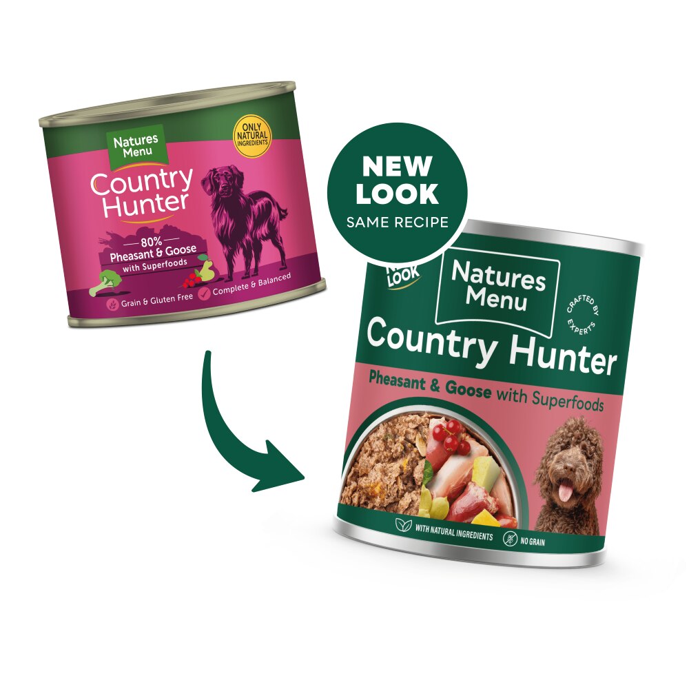 Natures Menu Country Hunter Meals Pheasant & Goose Wet Dog Food Cans - 6 x 600g