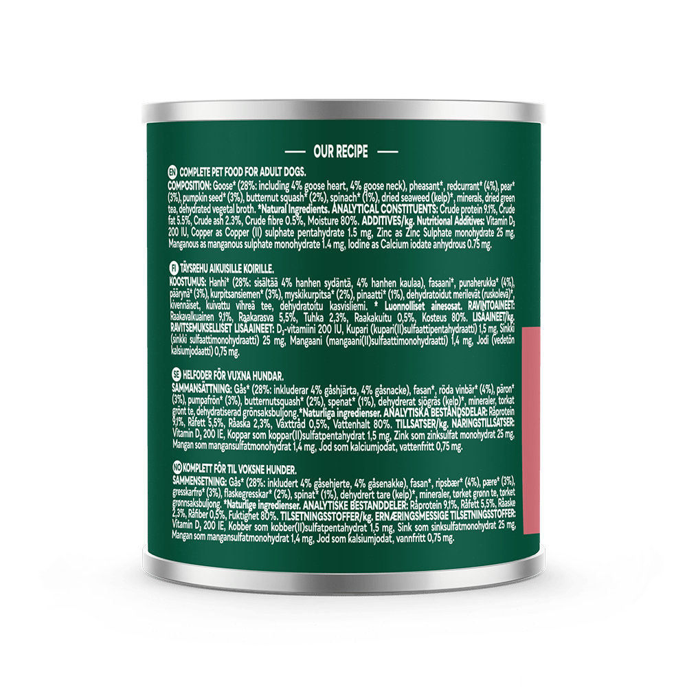 Natures Menu Country Hunter Meals Pheasant & Goose Wet Dog Food Cans - 6 x 600g