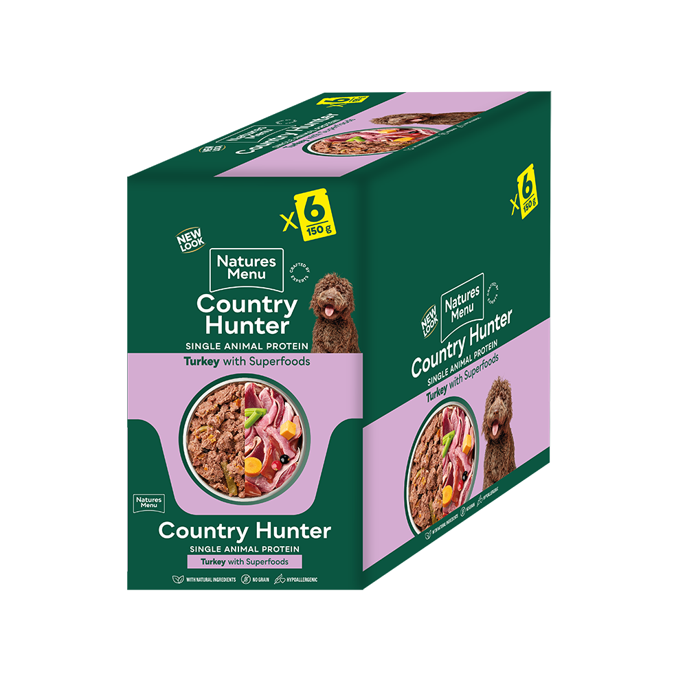 Natures Menu Country Hunter Turkey with Superfoods Wet Dog Food Pouches - 6 x 150g