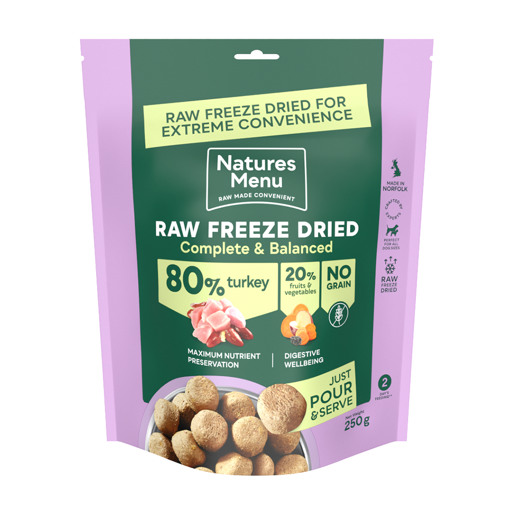 Natures Menu Freeze-Dried 80/20 Turkey Dog Food - 250g